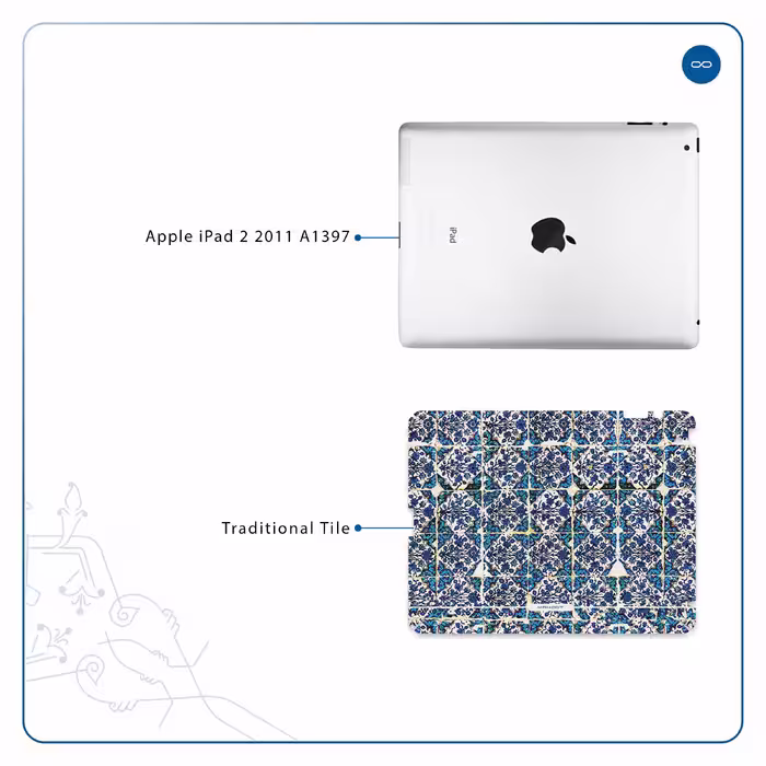 برچسب پوششی ماهوت مدل Iran-Tile1 مناسب برای تبلت اپل iPad 2 2011 A1397