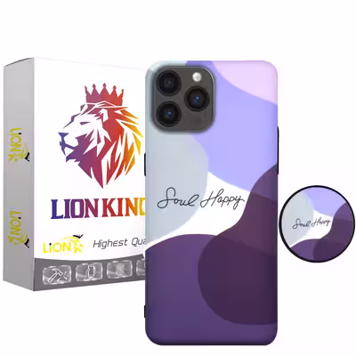 کاور لاین کینگ مدل IMD banafsh مناسب برای گوشی موبایل اپل IPhone 13 pro به همراه پایه نگهدارنده