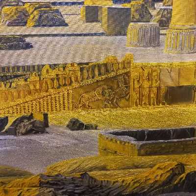 تابلو نقاشی رنگ روغن مدل خاک زر خیز ایران