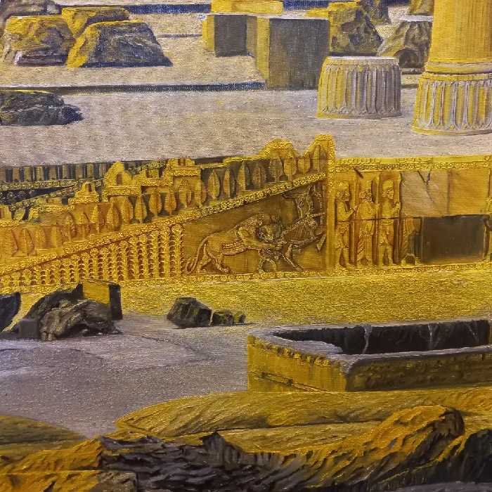 تابلو نقاشی رنگ روغن مدل خاک زر خیز ایران