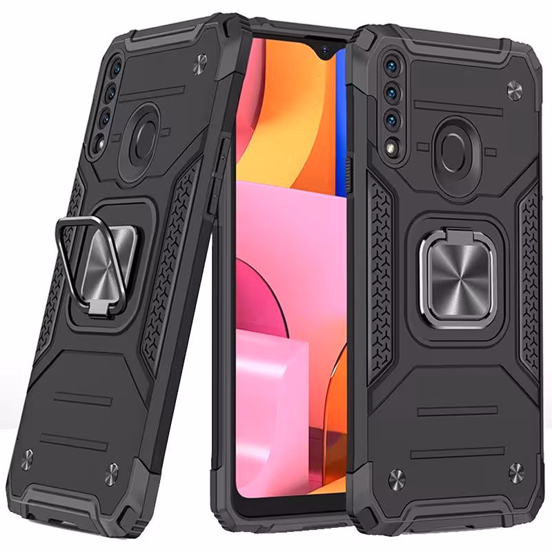 قاب اورجینال گوشی مناسب برای Samsung Galaxy A20S طرح دیفندر آرمور به همراه رینگ استند مگنتی مدل Ranger Phone (محافظ لنزدار)