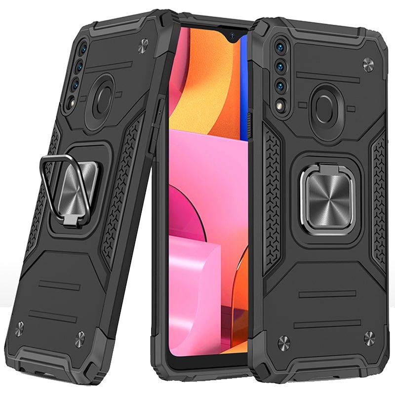 قاب اورجینال گوشی مناسب برای Samsung Galaxy A20S طرح دیفندر آرمور به همراه رینگ استند مگنتی مدل Ranger Phone (محافظ لنزدار)