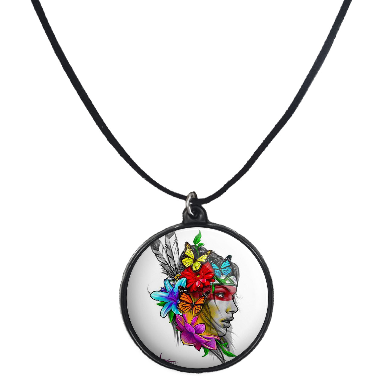 گردنبند پرمانه طرح دخترونه کد pmb.4504 مدل دو طرفه