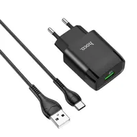 شارژر دیواری هوکو مدل c72q به همراه کابل تبدیل USB-C