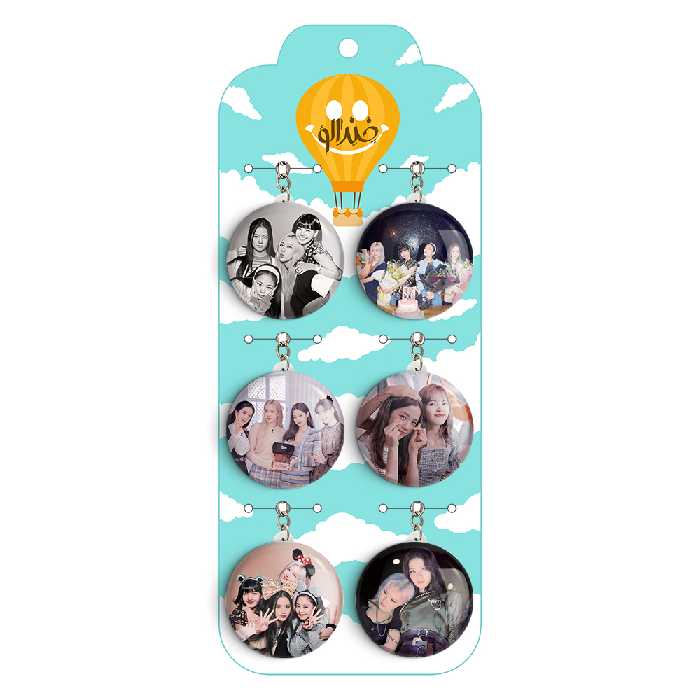  جاکلیدی خندالو طرح گروه موسیقی بلک پینک کد 230A مجموعه 6 عددی 