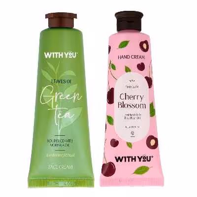 کرم مرطوب کننده ویت یو مدل GREEN TEA and Cherry Blossom حجم 50 میلی لیتر مجموعه 2 عددی