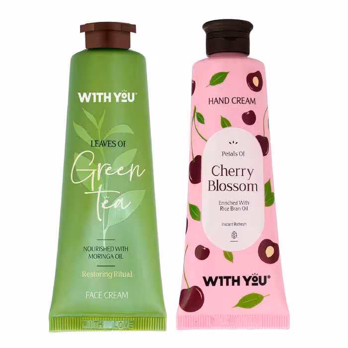 کرم مرطوب کننده ویت یو مدل GREEN TEA and Cherry Blossom حجم 50 میلی لیتر مجموعه 2 عددی