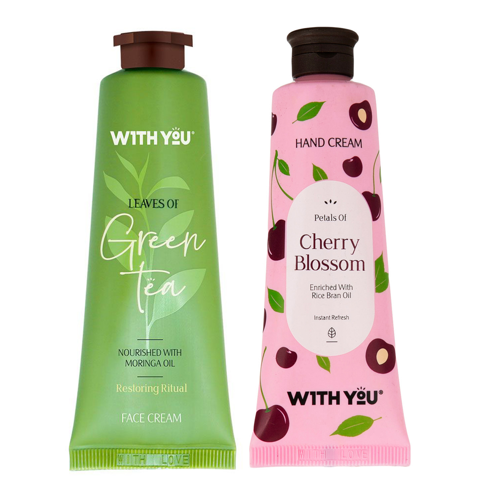 کرم مرطوب کننده ویت یو مدل GREEN TEA and Cherry Blossom حجم 50 میلی لیتر مجموعه 2 عددی