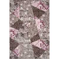 فرش ماشینی زمرد مشهد طرح 7017 زمینه قهوه ای