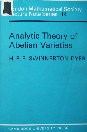 خرید و دانلود نسخه کامل کتاب Analytic theory of Abelian varieties