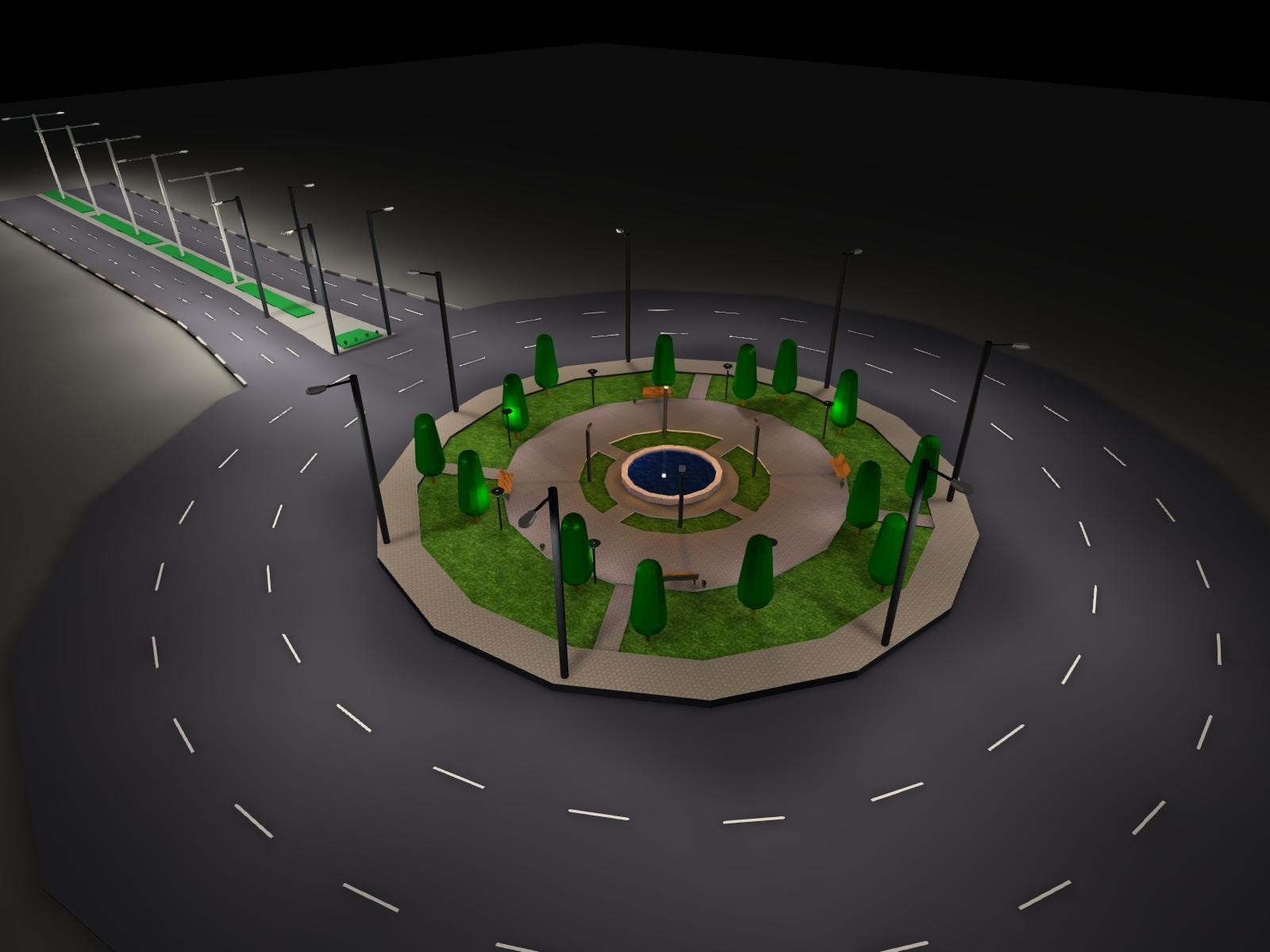 دانلود طرح فلکه و خیابان با دیالوکس Dialux