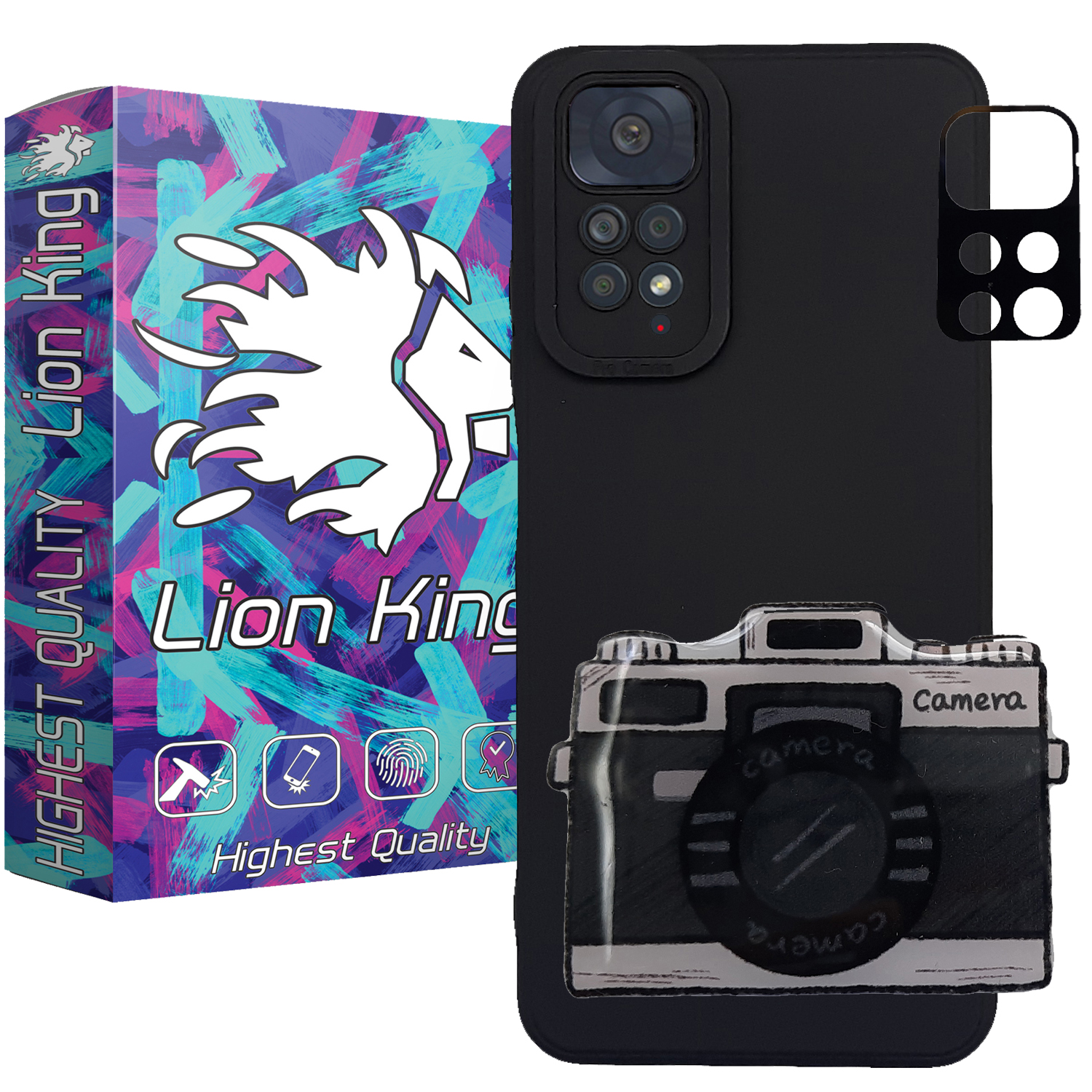  کاور لاین کینگ مدل Dorbin مناسب برای گوشی موبایل  شیائومی Redmi Note 11 Pro / Note 11 Pro Plus به همراه پایه نگهدارنده و محافظ لنز