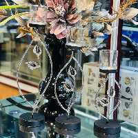 شمعدان گل برنجی