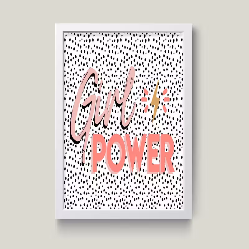 تابلو مدل Girl Power Minimall کد m2404-w | دنیای قاب