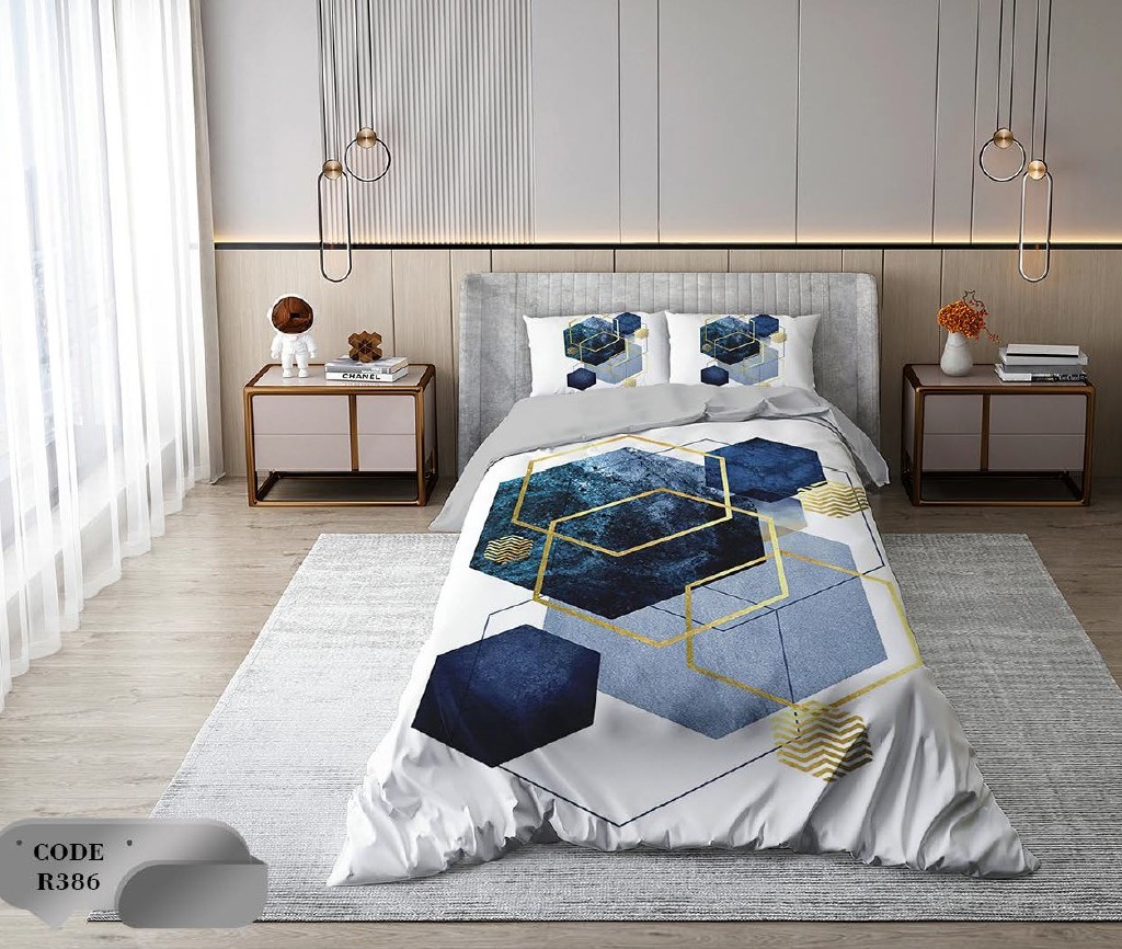 سرویس روتختی 2 نفره 6 تکه ابعاد 2.25 ×2.35 کشدار ضد حساسیت و عرق کد R386 | ست خواب و ست روتختی