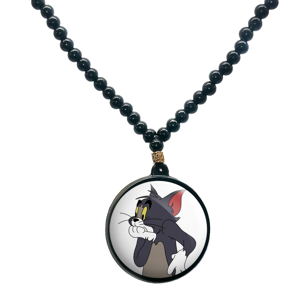 گردنبند پرمانه طرح تام و جری کد pmd.10815 مدل دو طرفه