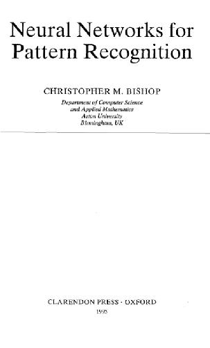 خرید و دانلود نسخه کامل کتاب Neural Networks for Pattern Recognition