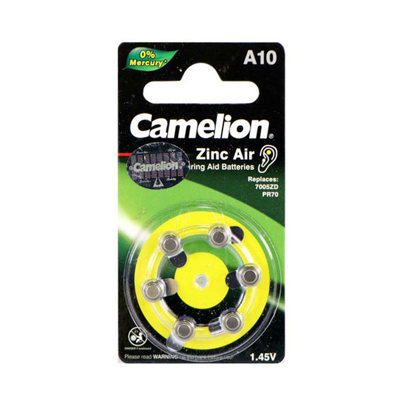 باتری سمعک کملیون مدل A10 بسته 6 عددی 