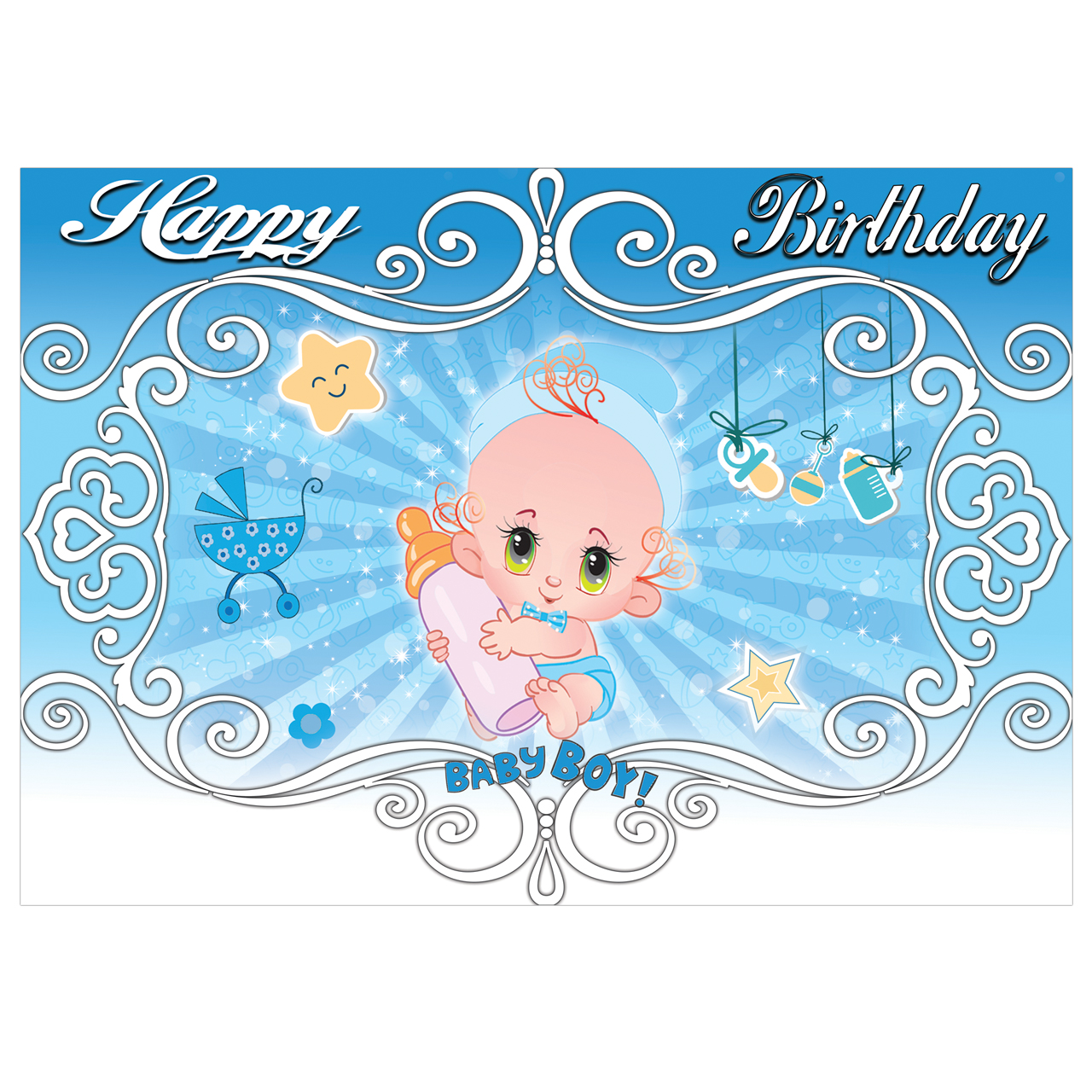 بنر تولد مسترتم طرح بی بی پسر پلاس