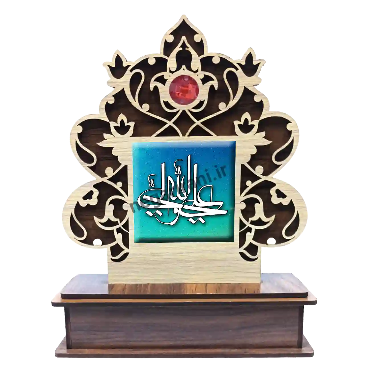 تندیس کاشی گلدار علی ولی الله مدل 2D 42