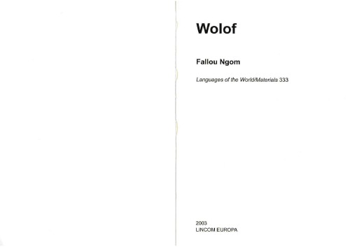 خرید و دانلود نسخه کامل کتاب Wolof