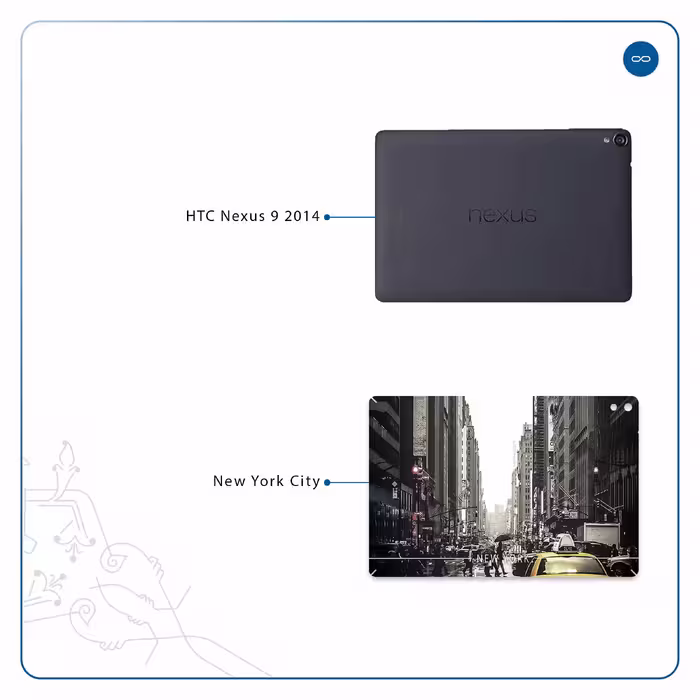 برچسب پوششی ماهوت مدل New York City مناسب برای تبلت اچ تی سی Nexus 9 2014