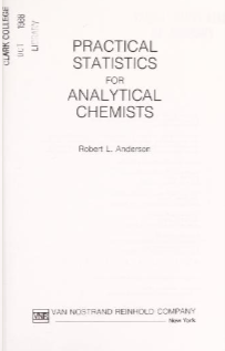 خرید و دانلود نسخه کامل کتاب Practical statistics for analytical chemists - Pdf