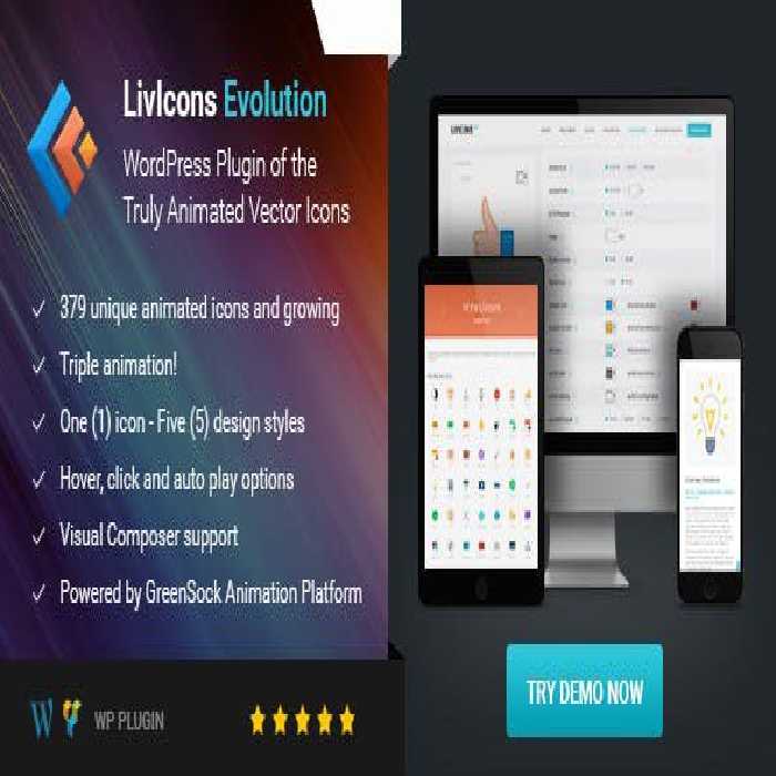 دانلود افزونه LivIcons Evolution برای وردپرس