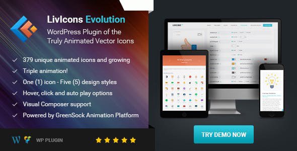 دانلود افزونه LivIcons Evolution برای وردپرس