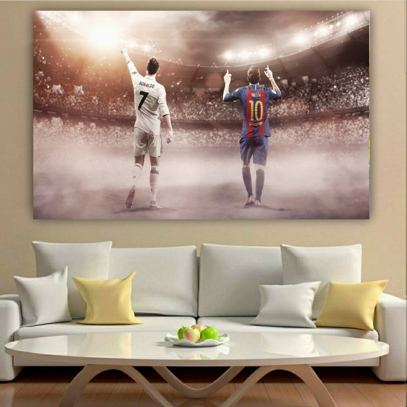 تابلو شاسی طرح رونالدو و لیونل مسی مدل SDB1085 | دنیای قاب