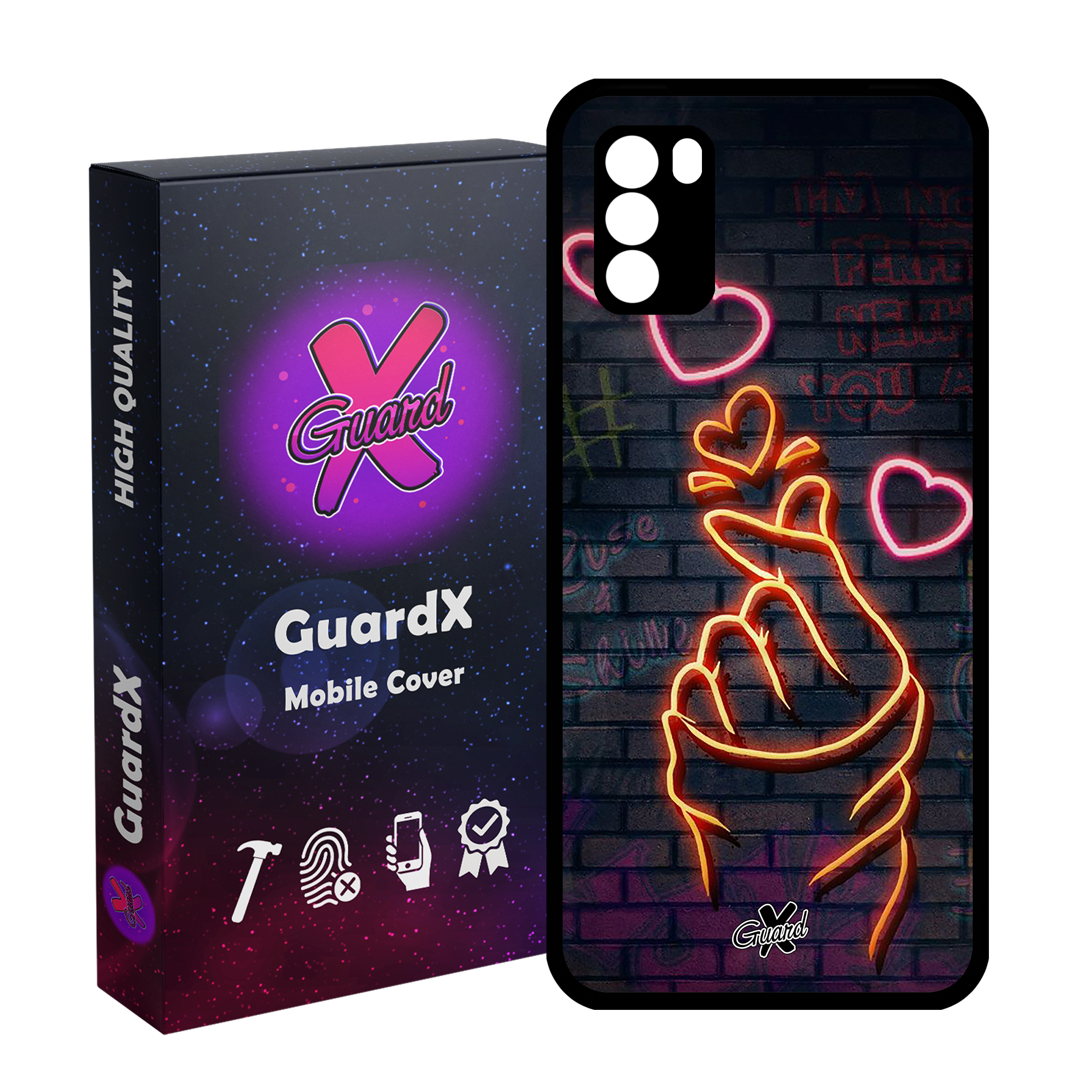 کاور گارد ایکس طرح Love مدل Glass10022 مناسب برای گوشی موبایل شیائومی Poco M3