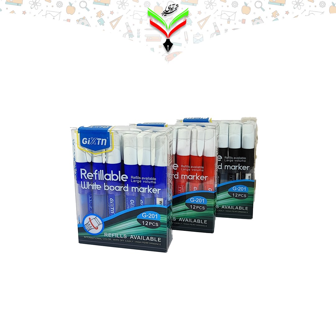 ماژیک قرمز وایت برد شارژی نوک گرد جکسین