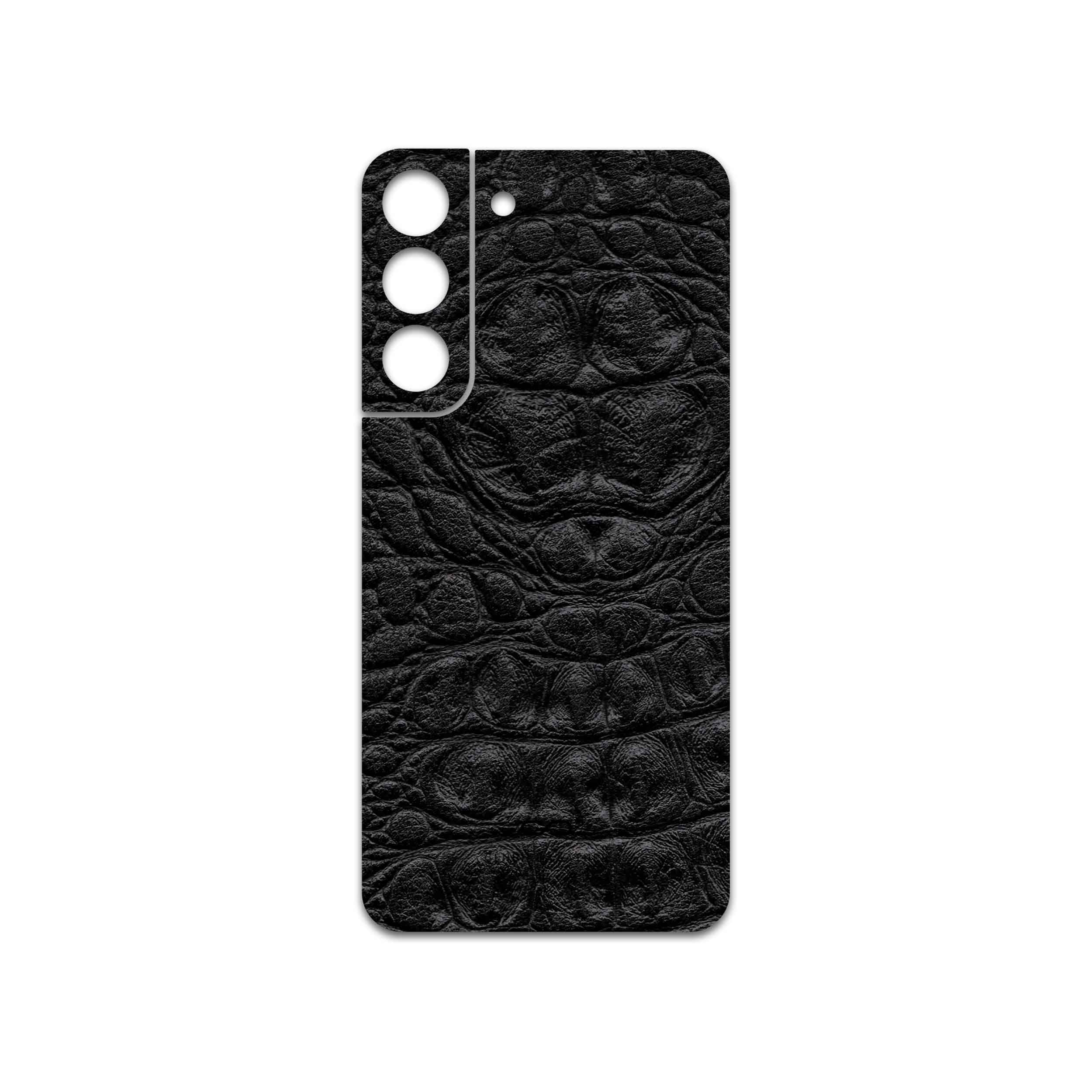 برچسب پوششی ماهوت مدل Black-Crocodile-Leather مناسب برای گوشی موبایل سامسونگ Galaxy S22 5G