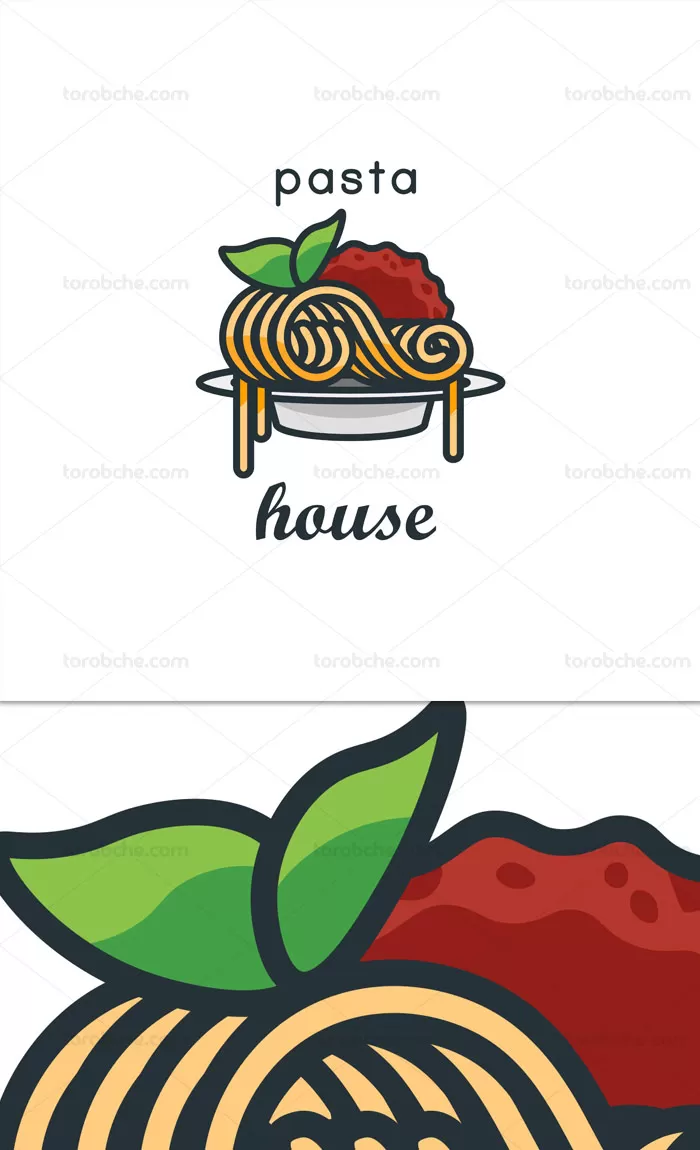 وکتور لوگو با کیفیت بشقاب ماکارونی | گرافیک با طعم تربچه