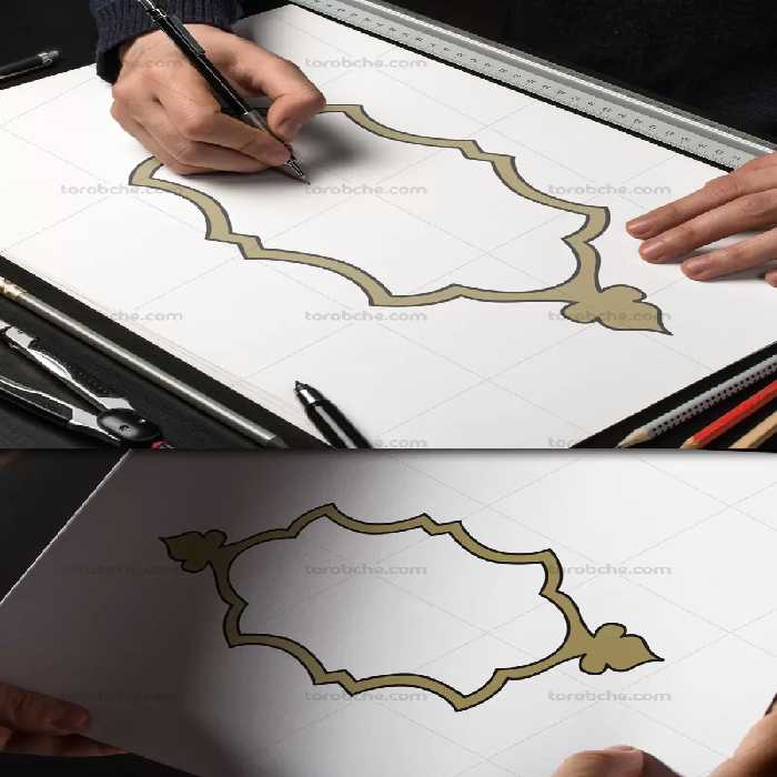 کادر تذهیب با المان اسلیمی | گرافیک با طعم تربچه