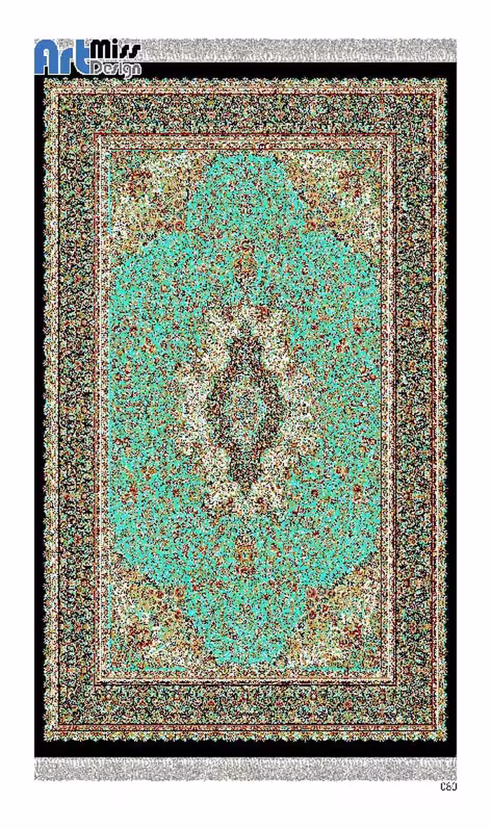 فرشینه و قالیچه درجه1 در ابعاد متنوع با ترمز فرش زمینه اسلیمی سبز سنتی