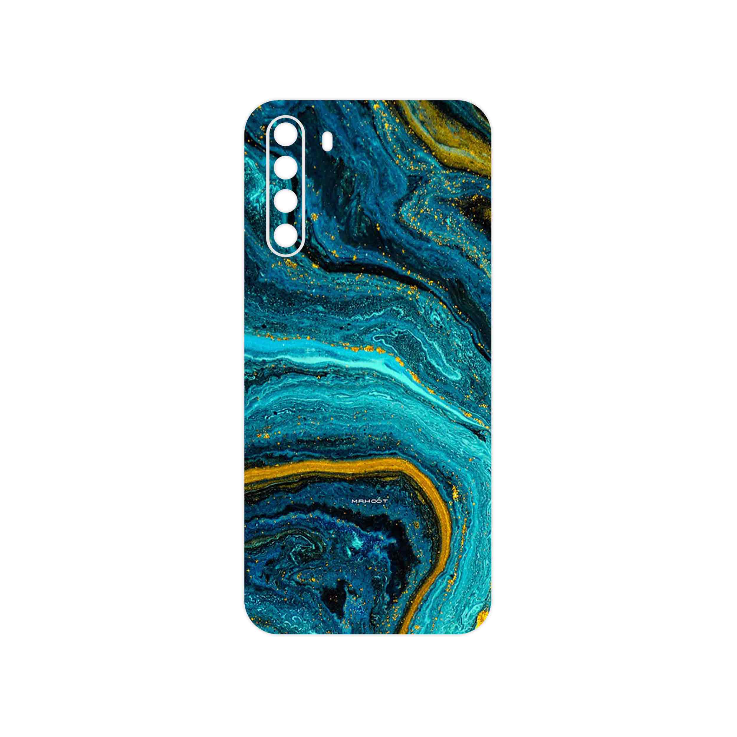 برچسب پوششی ماهوت مدل Turquoise marblewith golden streaks مناسب برای گوشی موبایل جی پلاس X10