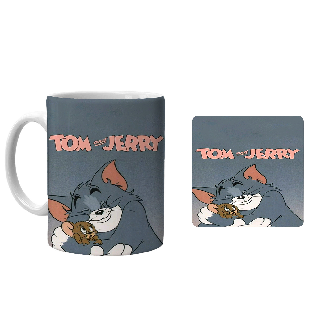 ماگ مدل تام و جری xe5 به همراه زیرلیوانی