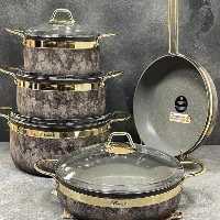 سرویس پخت و پز 9 پارچه گرانیتی بریونی طرح سنگ رویال استون