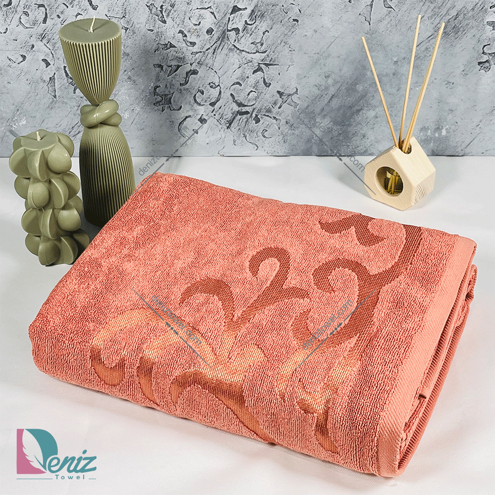 حوله حمامی طرح کایلی رنگ آجری