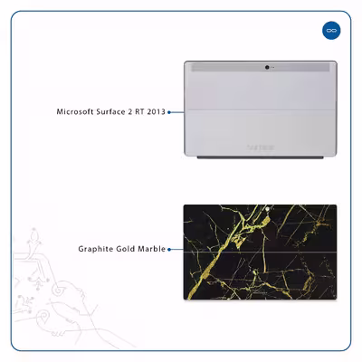 برچسب پوششی ماهوت مدل Graphite-Gold-Marble مناسب برای تبلت مایکروسافت Surface 2 RT 2013