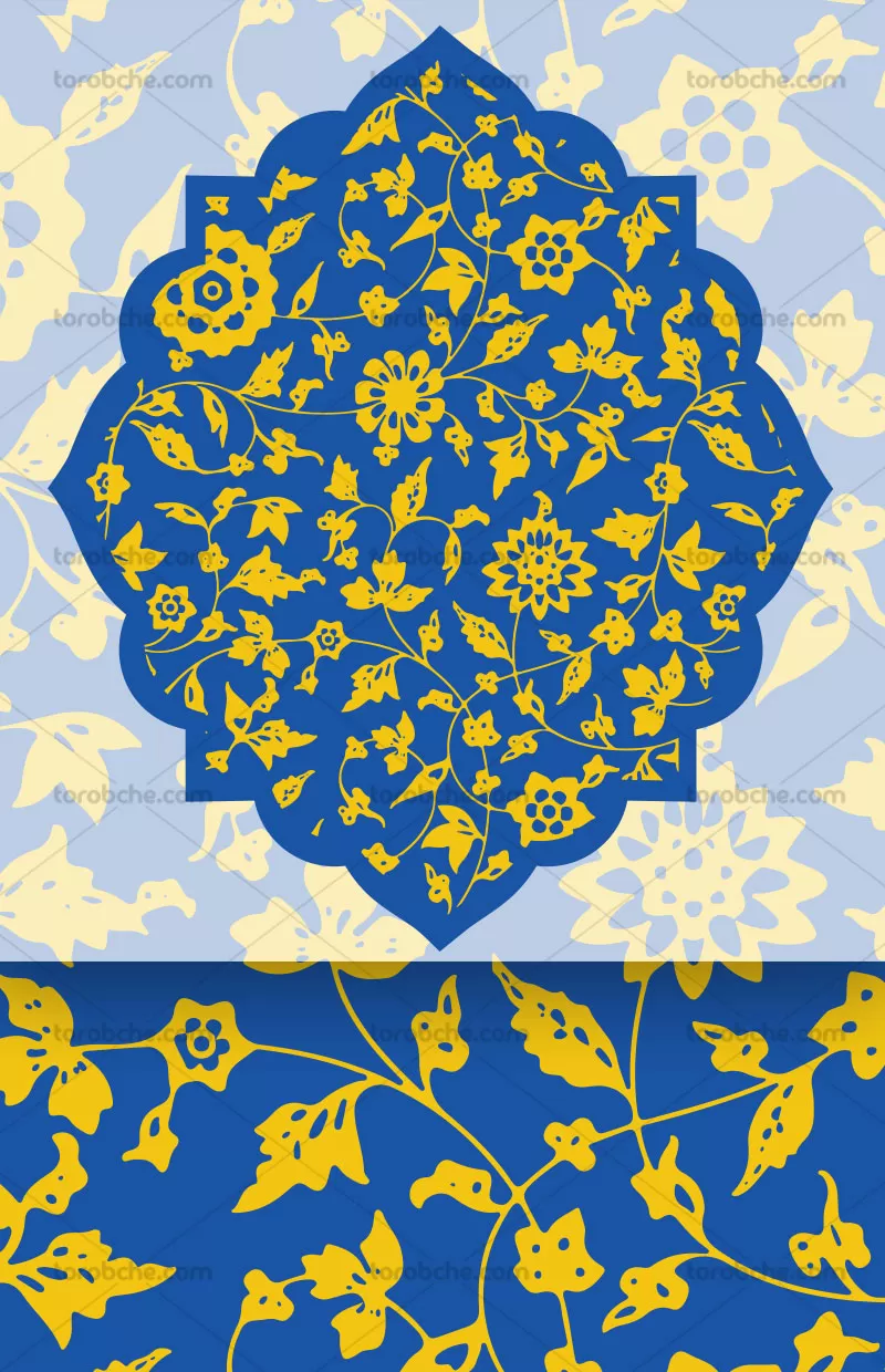 وکتور ترنج ختایی آبی | گرافیک با طعم تربچه