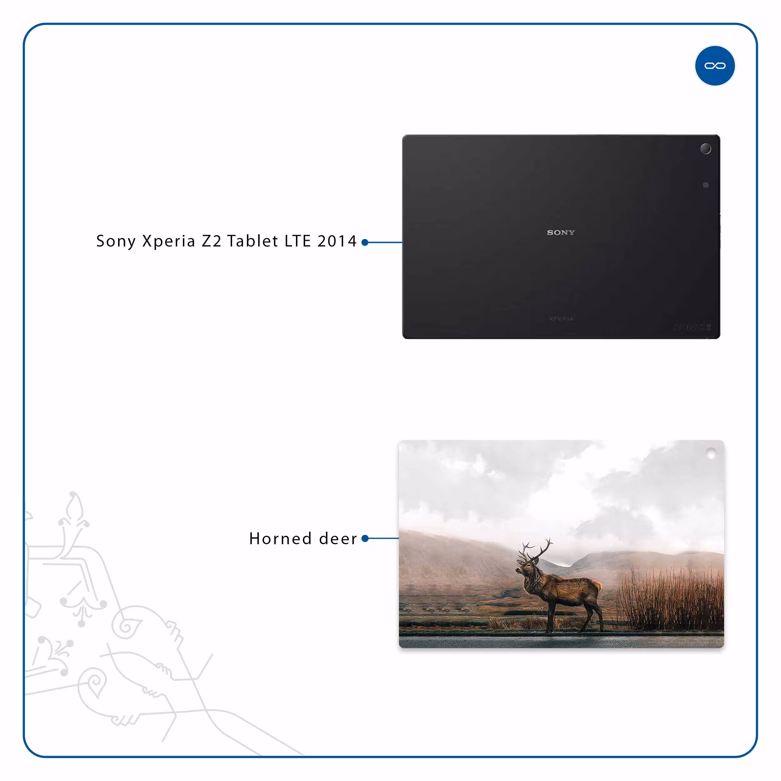 برچسب پوششی ماهوت مدل Horned Deer مناسب برای تبلت سونی Xperia Z2 Tablet LTE 2014