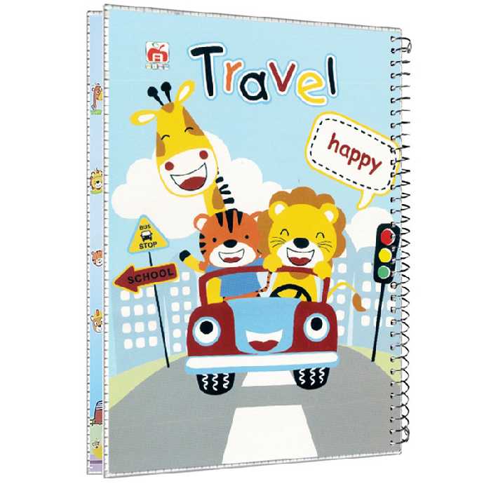 دفتر 60 برگ آلما مدل کارتونی طرح حاشیه دار کد 7620 | چاوه