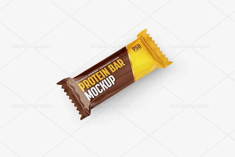 موکاپ بسته بندی شکلات لایه باز PSD | گرافیک با طعم تربچه