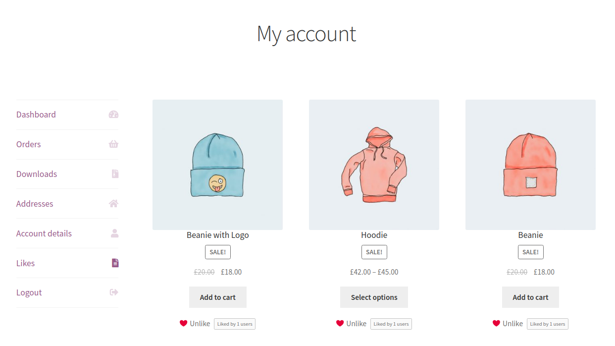 دانلود افزونه WooCommerce Product Likes برای وردپرس