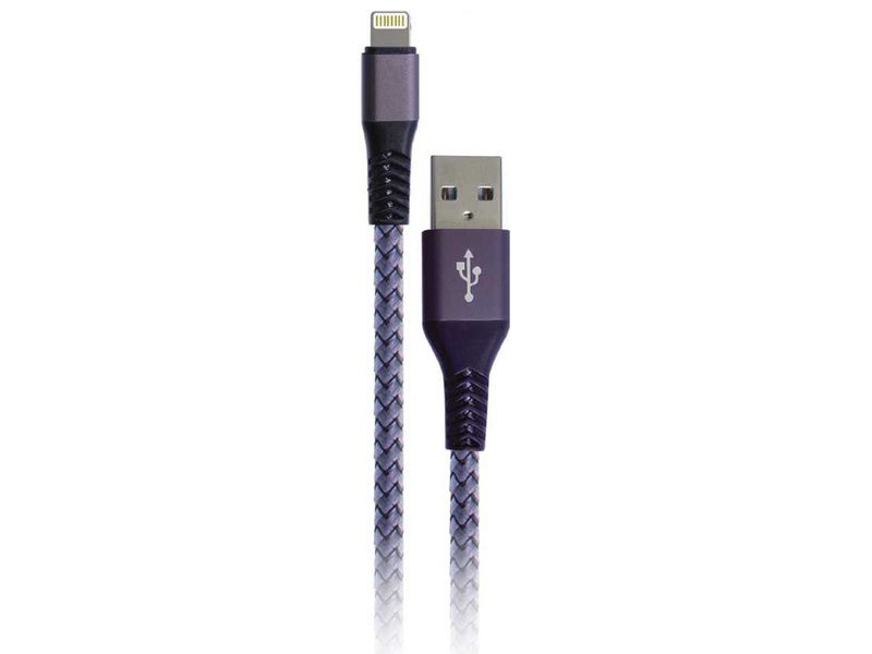 کابل تبدیل USB به Lightning پاورولوژی مدل P18MBLGY Nylon Braided به طول 1.8 متر