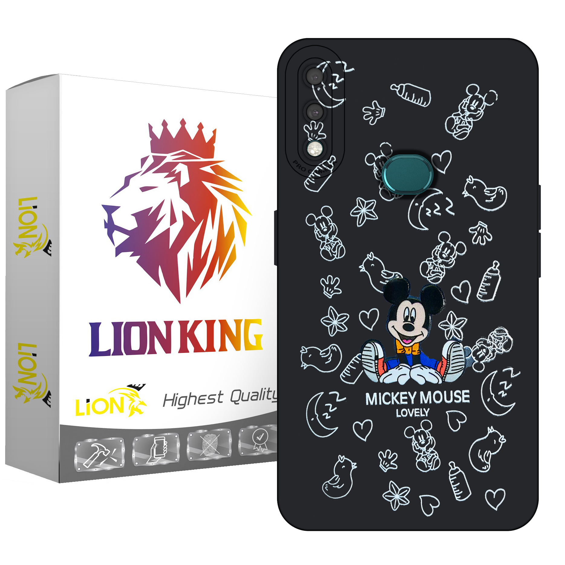 کاور لاین کینگ مدل میکی بلک مناسب برای گوشی موبایل سامسونگ Galaxy A10s