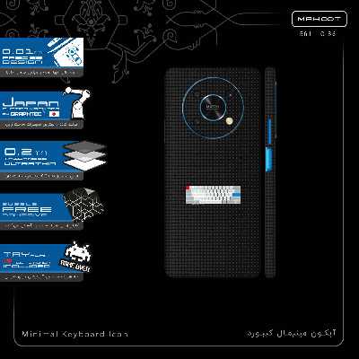 برچسب پوششی ماهوت مدل Minimal Keyboard Icon-FullSkin مناسب برای گوشی موبایل آنر X9 5G