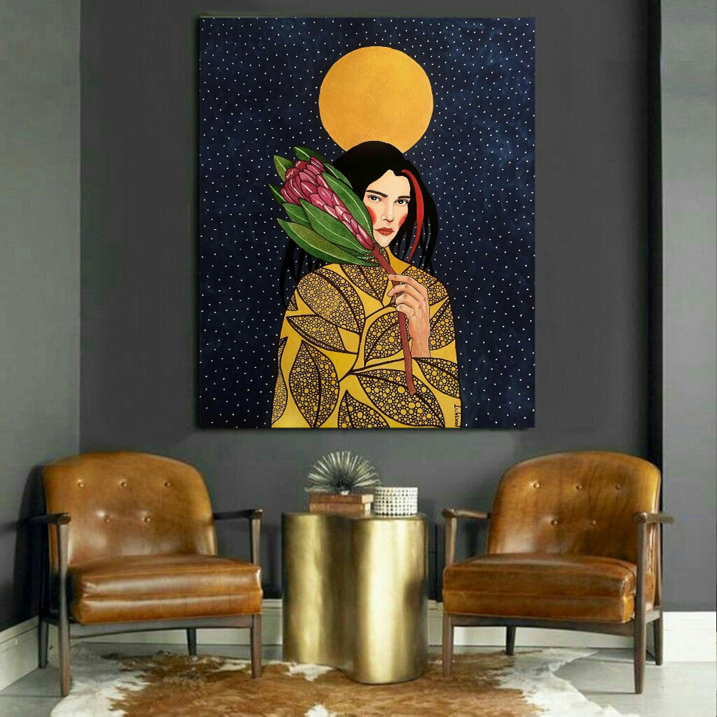 تابلو بوم طرح دختر خورشید کد AR7280